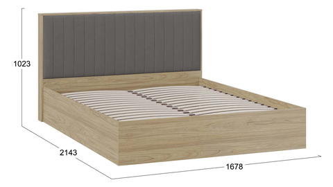 Кровать Сэнди двуспальная 160/200 вяз благородный / велюр графит