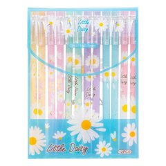 Ручка гелевая, пиши-стирай, Basir, синие чернила, серия "Ромашка", разноцветный корпус