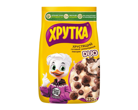 Готовый завтрак Хрутка Дуо шокол шарики пакет 230г, шт