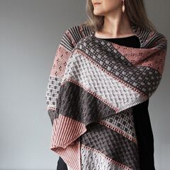 Описание по вязанию шали спицами "Festival"