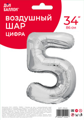 К 34''/86 см, Цифра ЭКО, Серебро, 