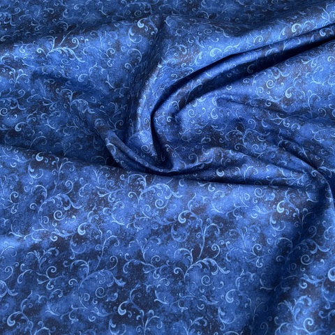 ВИТИЕВАТЫЙ УЗОР, СИНИЙ - 100% ХЛОПОК