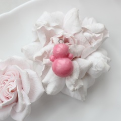 Подвеска Неваляшка, розовая, 25*17 мм, S056