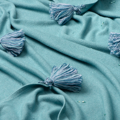 Плед-палантин GRACE STONE Rene Real бирюзовый меланж 110x170 см