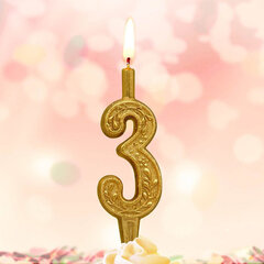 Свеча-цифра тортовая Золотой узор 