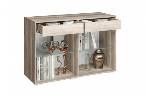 Комод Наоми со стеклом КМ-10 дуб каньон / графит