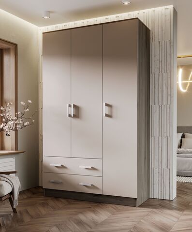 Шкаф 3-х ств. (Кашемир, Дуб Крафт серый)