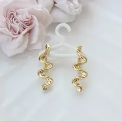 Швензы Волна 35*12 мм с английским замком, позолота, Ш012