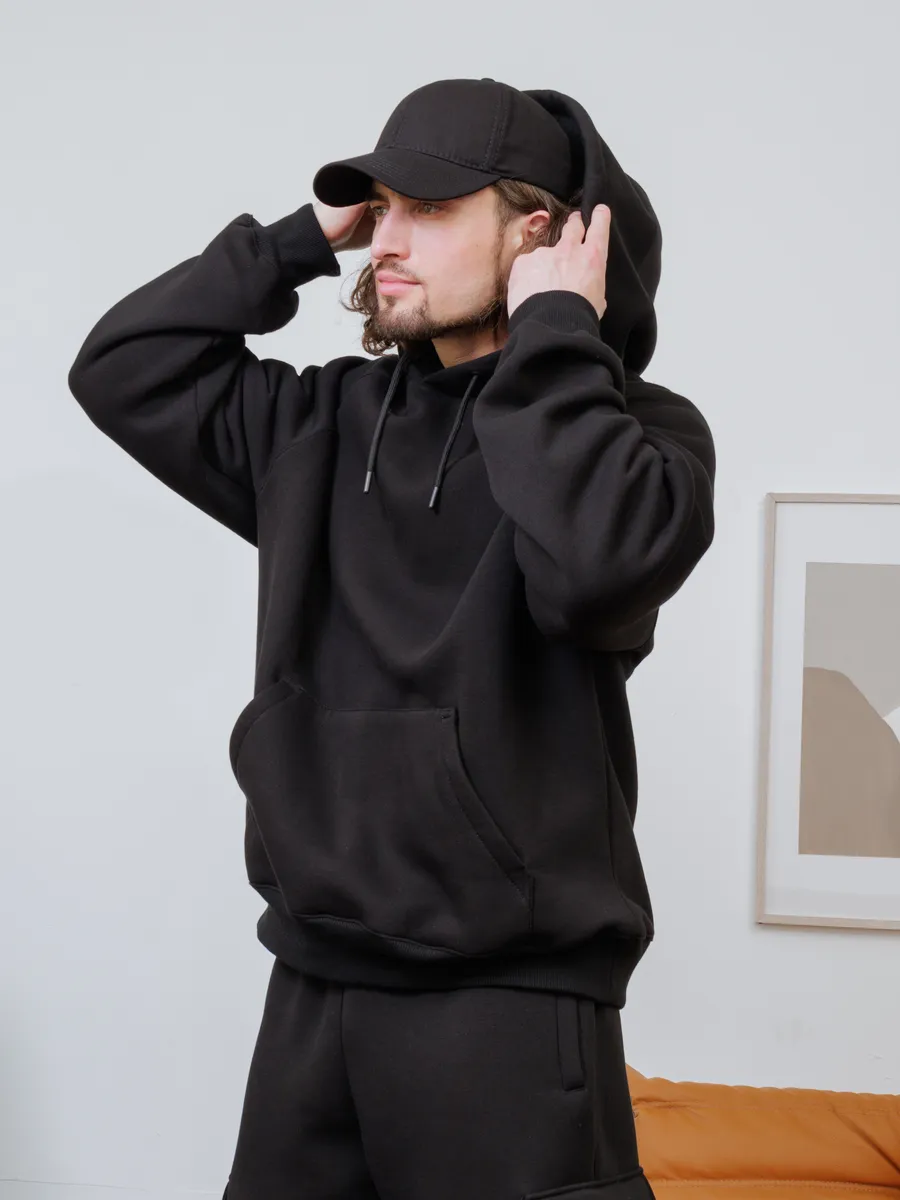 Худи с флисом оверсайз с капюшоном