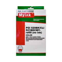 Перезаправляемые картриджи Canon iP4600, iP4700, MP540, MP640 с чипами. Комплект 5 картриджей PGI-520 - CLI-521.