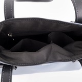 Сумка Саломея 2032 гладкий серо-голубой + черный