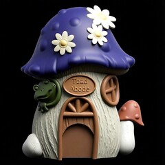 Силиконовый молд № 423 домик Гриб 2 D ( серия домики для гномов и фей)