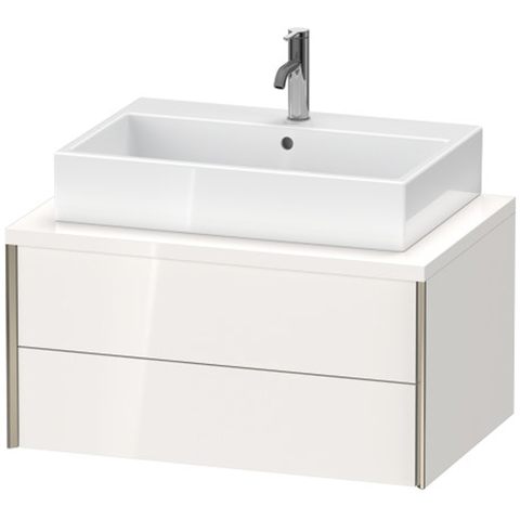 Duravit XViu Тумба подвесная 800x400x550мм под раковину, 2 ящика, цвет: champagne matt/white  high gloss lacquer XV59170B122