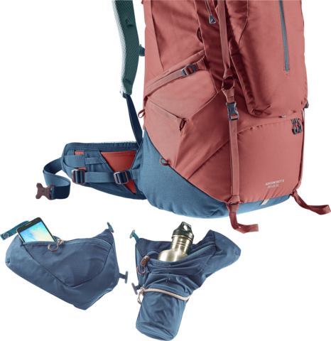 Картинка рюкзак туристический Deuter Aircontact X 80+15 SL Redwood-Ink - 5