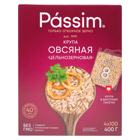 Овсяная крупа в варочных пакетах  Пассим 400 г