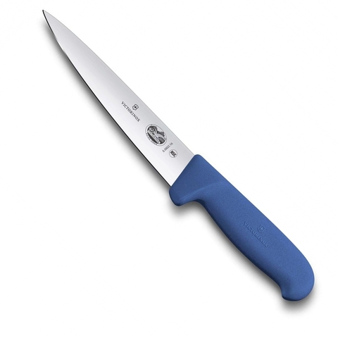 Нож кухонный Victorinox Fibrox (5.5602.16) стальной разделочный лезв.160мм прямая заточка синий