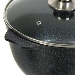 Кастрюля алюминий, антиприг, 4 л, с крыш, крышка стекло, кругл, Мечта, Гранит star, 44803И, сер