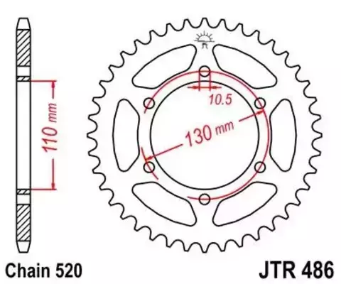 Звезда мотоциклетная JT JTR486.45