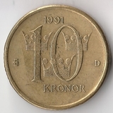 K6276, 1991, Швеция, 10 крон