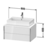 Duravit XViu Тумба подвесная 800x400x550мм под раковину, 2 ящика, цвет: champagne matt/white  high gloss lacquer XV59170B122