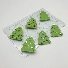 Форма для шоколада пластиковая Плоские елочки