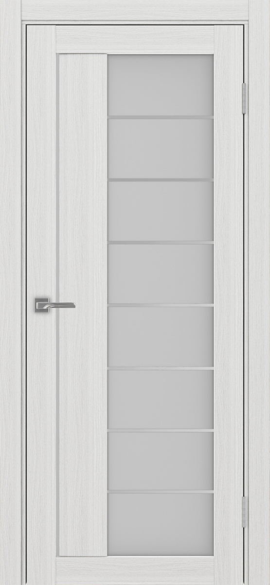 Дверь межкомнатная Оптима Порте Турин 524.22 АСС молдинг SC, цвет серебристый ясень, экошпон, стекло мателюкс