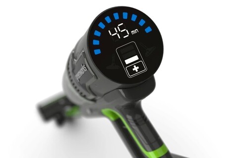 Беспроводной вертикальный пылесос greenworks GD24SV2, 24v, в комплекте с АКБ 4 А·ч и ЗУ (аккумуляторный, зеленый) + 4 насадки