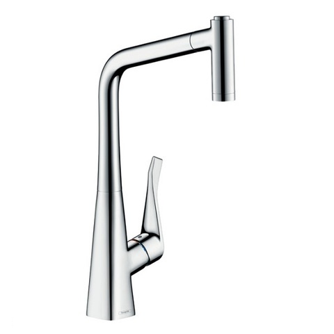 Смеситель для кухни с выдвижным изливом и лейкой Hansgrohe Metris 14820000