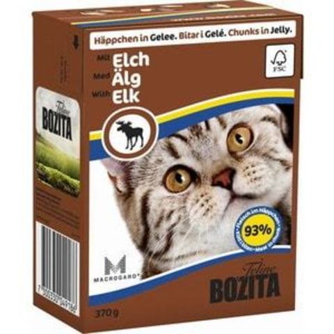 Bozita Feline консервы для кошек кусочки в желе с лосем 370г