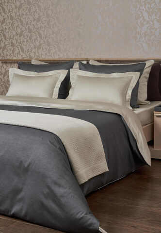 Постельное белье 2 спальное евро макси Сlaire Batiste Lot Bеcolour Smeraldo графит-жемчуг