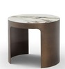 Стол журнальный Como M, Ø60х52 см, керамогранит Calacatta Macchia