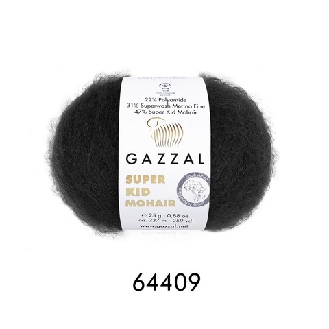 Пряжа Gazzal Super Kid Mohair цвет 64409