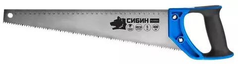 15055-40	Ножовка по дереву (пила) 400 мм, шаг 5 TPI (4,5 мм), СИБИН