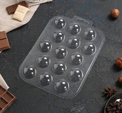 Форма для шоколада полусфера 3см -пластик