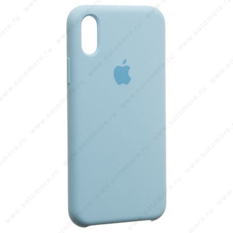 Накладка Silicone Case для Apple iPhone X голубой