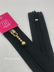 Молния черная бронзовый замок
