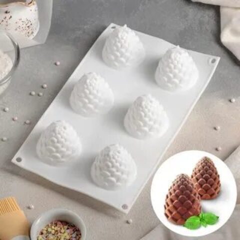 Форма для выпечки и муссовых десертов 6 ячеек 