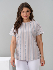 Футболка Фк-127/бежевый-полоскабуквы