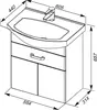 Aquanet 212657 Тумба с раковиной Aquanet Ирис 60 белый (1 ящик, 2 дверцы) (212657)