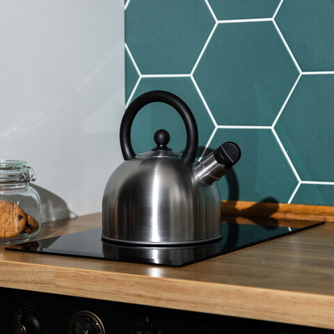 Чайник HIJKEN со свистком, объём: 2 литра, материалы: нержавеющая сталь, пластик