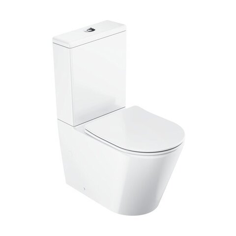 Ravak X01872 Унитаз компакт (станина+бачок+сиденье) WC combi Elegant RimOff белый