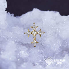 Gothic Cross Crystal PVD Yellow