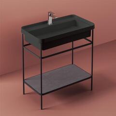 ACA057 56 Artceram FUORI SCALA Консоль металлическая для прямоугольной раковины 80 см, цвет moka фото