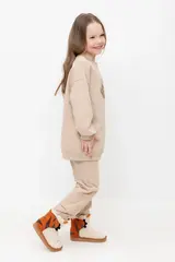 брюки  для девочки  КР 400458/темно-бежевый к493
