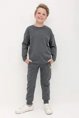 брюки  для мальчика  КР 400608/тем.серый меланж к422