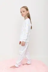 пижама  для девочки  КП 1552/звездочки на белом
