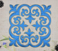 Термоаппликация орнамент, р. 27см х 27см, бирюзовый