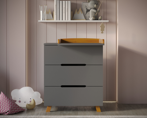 Комод Anniken Lux МДФ 800/3 цвет графит/бук