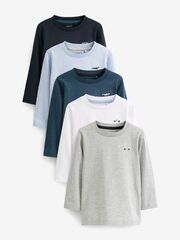 Лонгслив для мальчика Next D79-991, 5 шт., Серый, Синий, Голубой