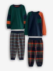 Пижама для мальчика Next B25-541, 2 шт., Синий, Зеленый, Оранжевый